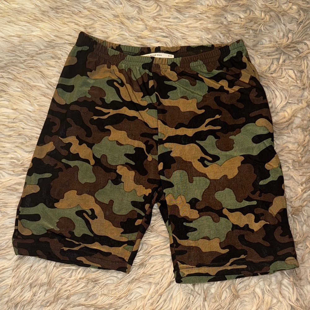 Urban Renewal Green and Brown Camo Shorts